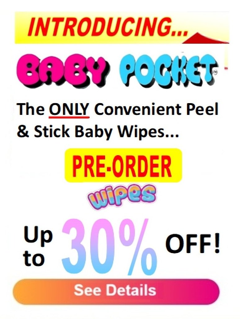 Introducing Baby Pocket: the only convenient peel and stick baby wipes. Pre-order wipes, up to 30% off. See details.